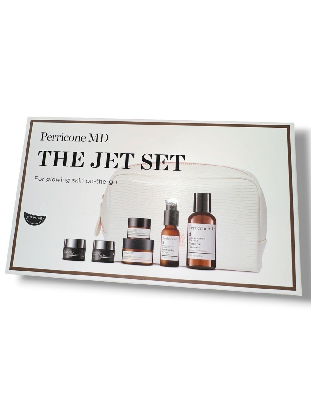 Perricone MD The Jet Set Skincare Kit with White Travel Pouch NIB LUXE BEAUTY